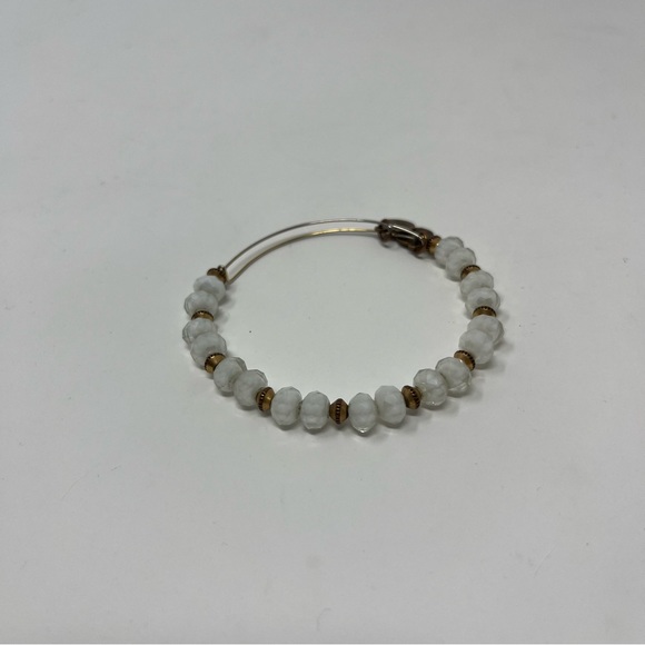 ALEX AND ANI BEADED BRACELET WHITE AND GOLD - Picture 6 of 6